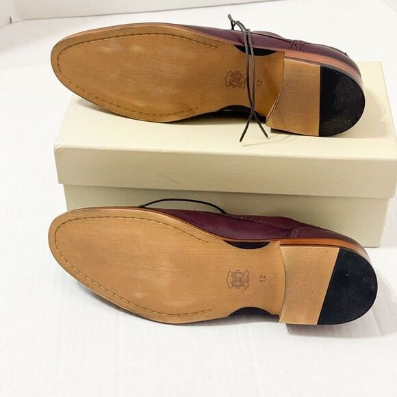 Joseph Abboud NWB Sz12 Burgundy/Cherry Leather Owings Cap Toe Lace Up Oxfords Dr - Picture 13 of 13